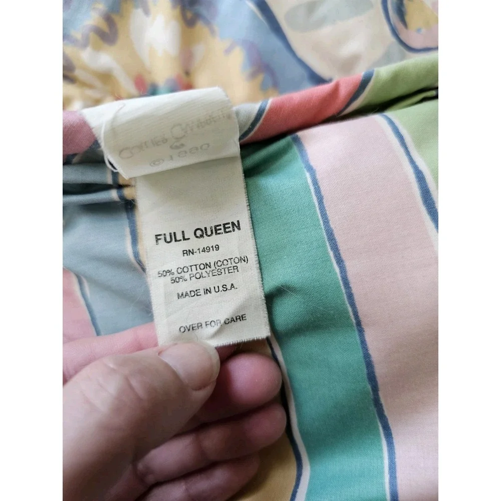 Vintage Collier Campbell Reversible Full Queen Comforter Tambourine Floral